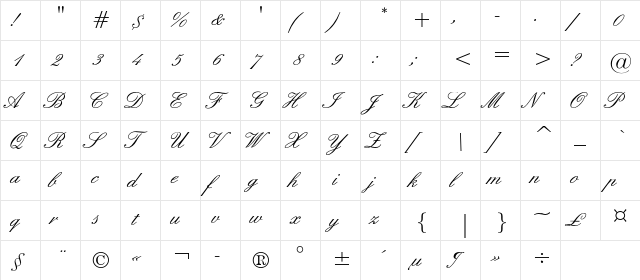 English157C BT Regular  glyph index