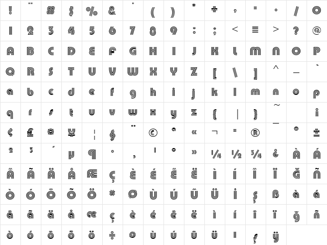00804 Regular  glyph index