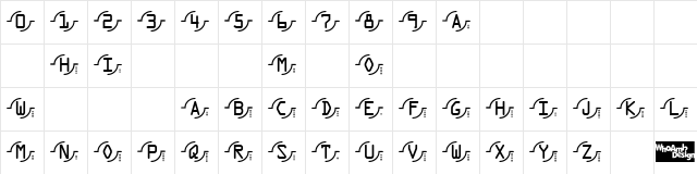 Rekkoy Regular  glyph index