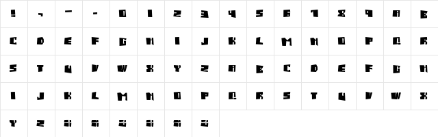 Salmiak Screwed Regular  glyph index
