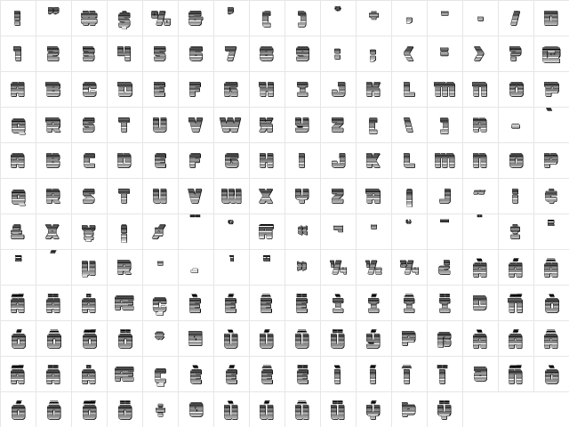 Victory Comics Chrome Regular  glyph index