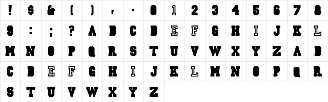 CSD-JERSEY-Normal Regular  glyph index