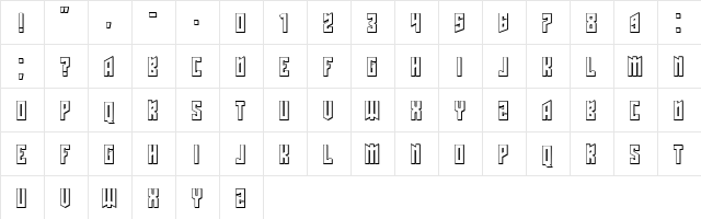 Schwachsinn 3D Regular  glyph index