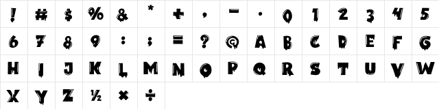 Lukalama Regular  glyph index