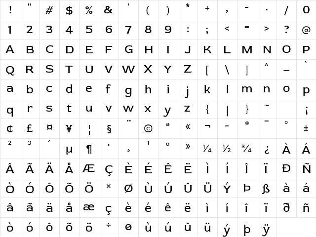 Red Rose Regular  glyph index