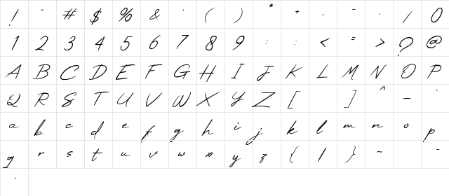 High Summit Regular  glyph index