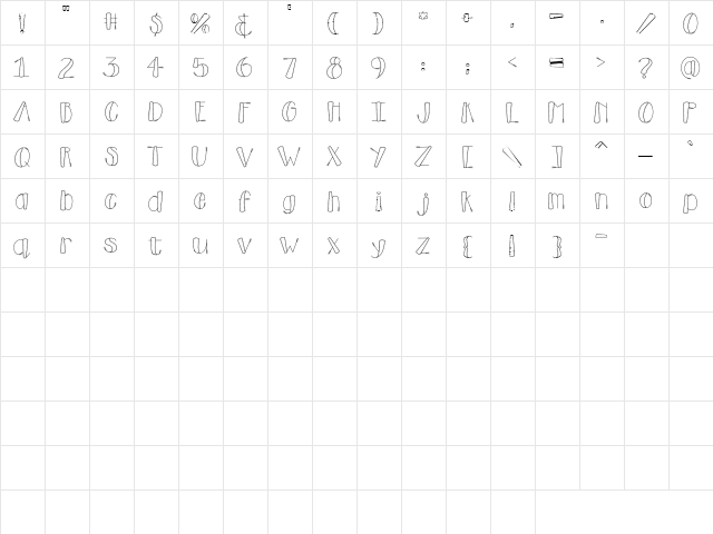CK Delight Regular  glyph index