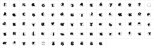 Puzzle Pieces Regular  glyph index