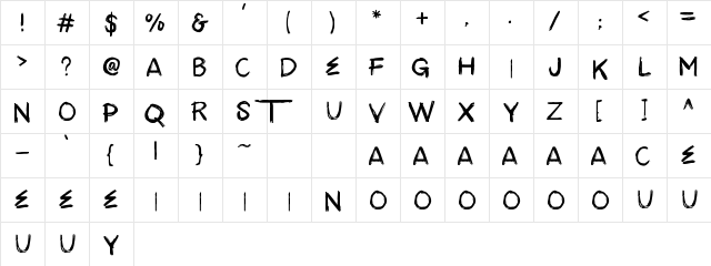 ANTREH - DEMO Regular  glyph index
