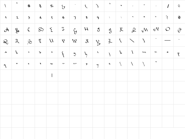 Dating 3 Regular  glyph index