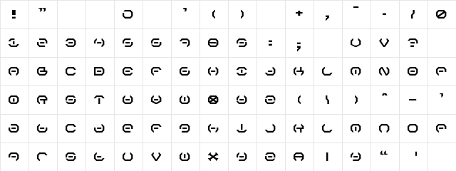 Alpha Sentry Regular  glyph index