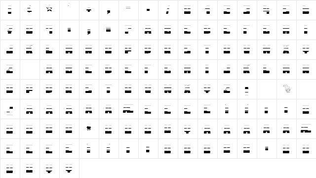 ROOSTER Regular  glyph index