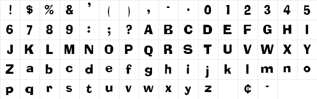 Addled (Plain)  glyph index