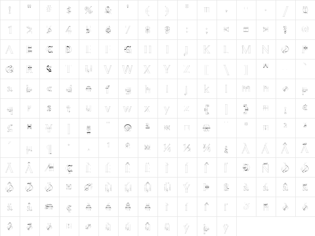 RubinoSansICG Regular  glyph index