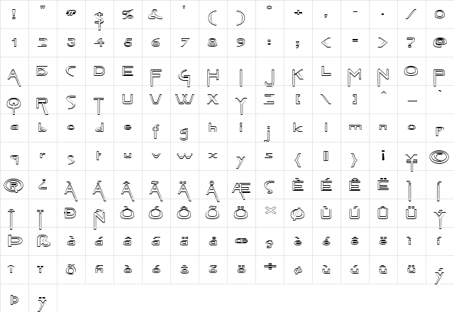 FZ JAZZY 45 HOLLOW EX Normal  glyph index