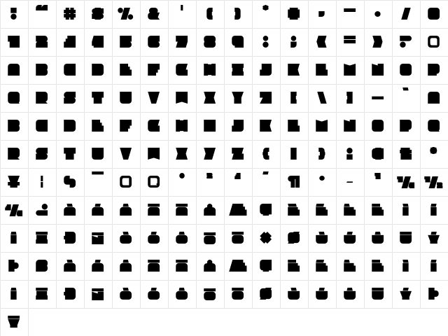 Grafinc ExtraBlack  glyph index