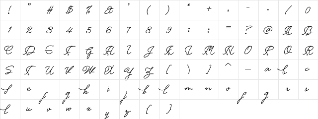 Appenzell Regular  glyph index