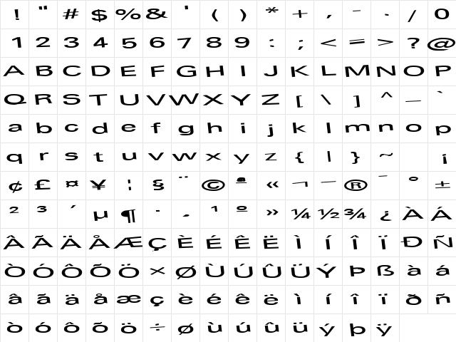 BarnYard77 Regular  glyph index