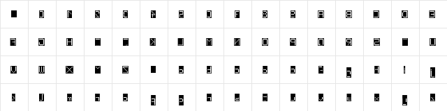 WLM Pixel Party Black Rev Regular  glyph index