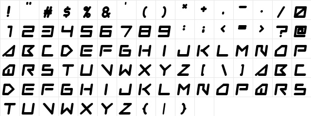 Insane Hours Regular  glyph index