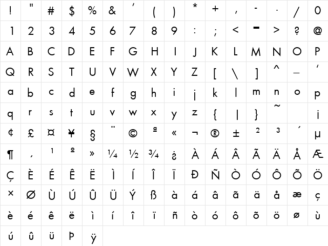 KudosRomanSSi Regular  glyph index
