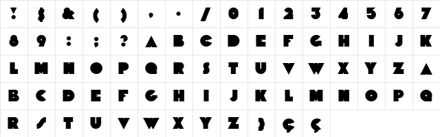 Ciclope Black Black  glyph index