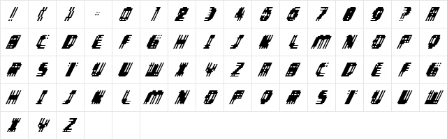EURASIA Oblique  glyph index