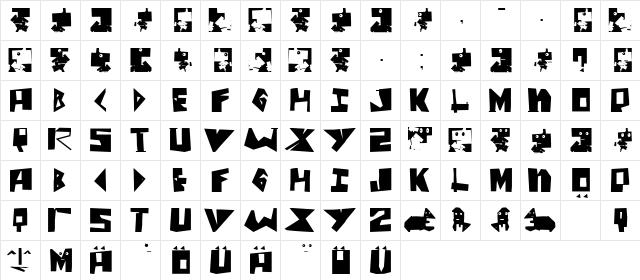 ScissorThree Regular  glyph index