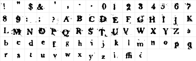 Basketcase Regular  glyph index