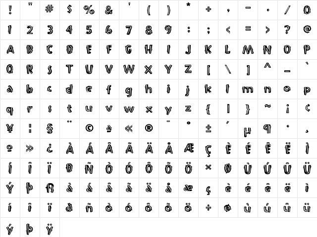 Fiesta Medium  glyph index