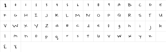 ComeAround Regular  glyph index