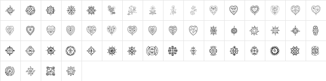 Treasury of Design Regular  glyph index