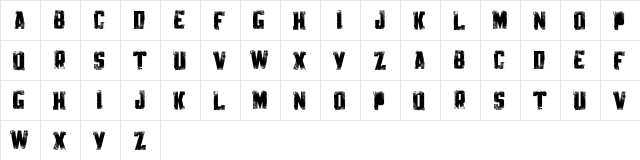 Knackpack_Std_Distroy Regular  glyph index