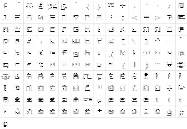 FZ DIGITAL 6 HOLLOW EX Normal  glyph index