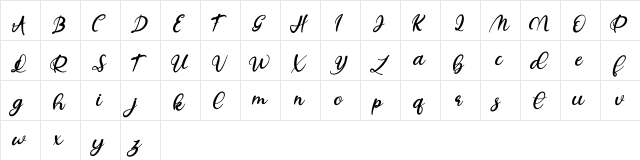 Reysha FREE Regular  glyph index