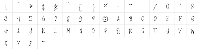 LOCK DOWN Regular  glyph index