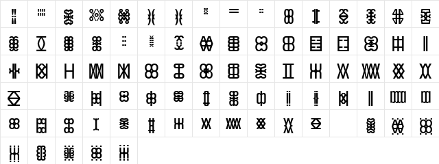 Kwarthel Regular  glyph index