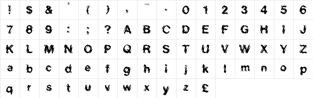 PCUpperEastones Regular  glyph index
