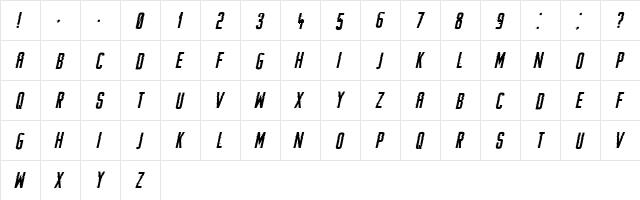 Searching For Signal Italic  glyph index