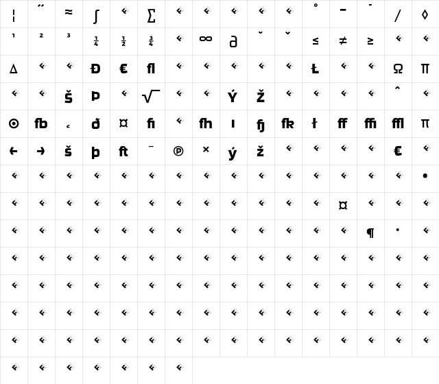 Ginger-RegularExpert Regular  glyph index