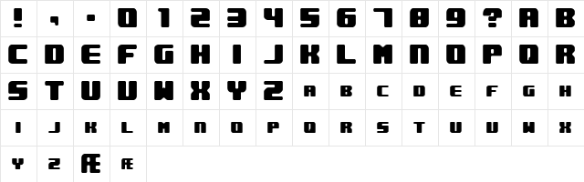 Underwhelmed (BRK) Regular  glyph index