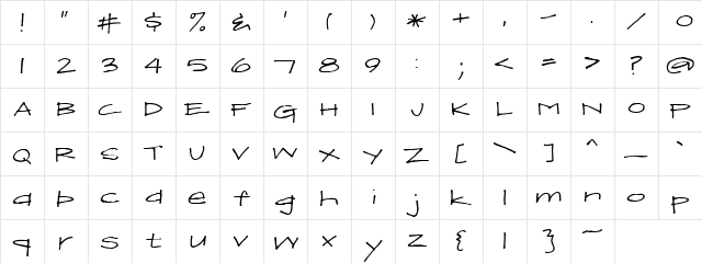 LDJ What Up Regular  glyph index