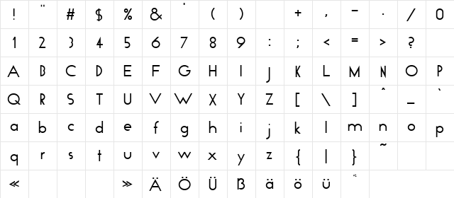 Geo Normal  glyph index
