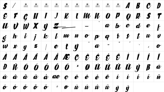 Great Cities Personal Use Regular  glyph index