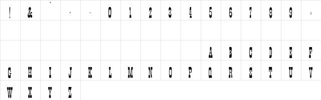 Faroest Regular  glyph index
