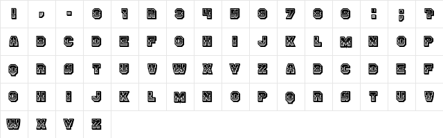 Enemy 3D Gradient Regular  glyph index