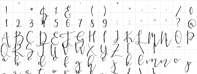 mahligai Regular  glyph index