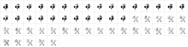 KG BEACHBALL Regular  glyph index