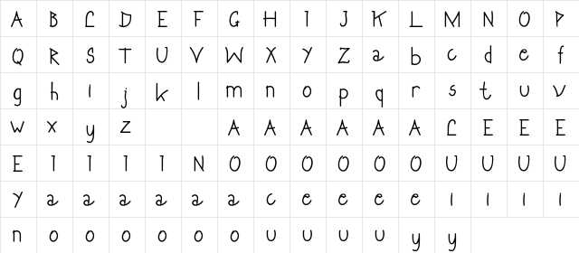 Eberta Light Demo Regular  glyph index