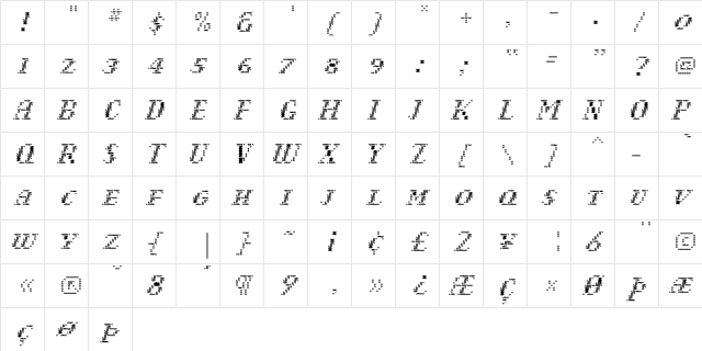 NarlyLight Light  glyph index